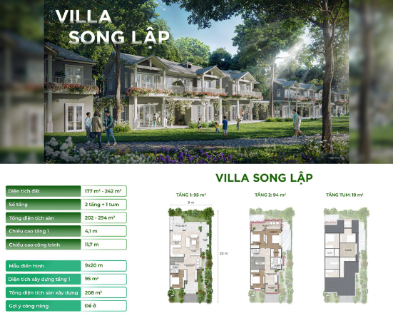 Hoạt ảnh thiết kế mặt bằng SHOP VILLA SONG LẬP Eco Retreat